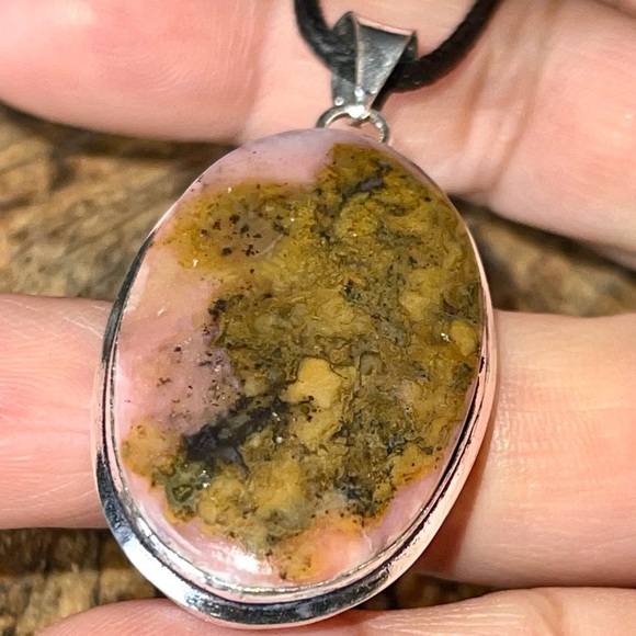 Beautiful Pino & Brown Peruvian Opal Pendant 2” - Picture 11 of 12